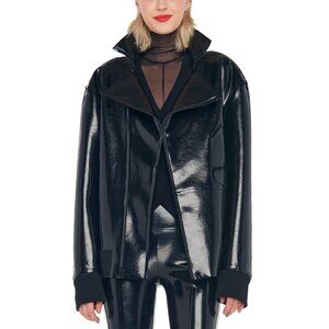 Norma Kamali Black Oversized Moto Jacket, XS